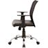 BOSS Office Products Black Mesh Black Vinyl Seat Chrome Base T-Arms Pneumatic Lift Mesh Task Chair