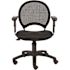 BOSS Office Products Black Mesh Back and Fabric Seat Adjustable Arms Pneumatic Lift Task Chair
