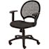 BOSS Office Products Black Mesh Back and Fabric Seat Adjustable Arms Pneumatic Lift Task Chair