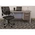 BOSS Office Products Black Mesh Vinyl Seat Task Chair with Pewter Finish Arms and Base