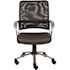 BOSS Office Products Black Mesh Vinyl Seat Task Chair with Pewter Finish Arms and Base