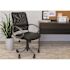 BOSS Office Products Black Mesh Vinyl Seat Task Chair with Pewter Finish Arms and Base