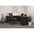 BOSS Office Products Black Mid Back Executive Chair in LeatherPlus