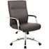 BOSS Office Products Black Executive Desk Chair with Chrome Finish Base and Padded Arms
