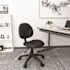 BOSS Office Products Black Fabric Cushions Armless Swivel-Tilt Pneumatic Lift Office Task Chair
