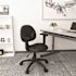 BOSS Office Products Black Fabric Cushions Adjustable Arms Swivel-Tilt Pneumatic Lift Office Task Chair
