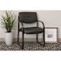 BOSS Office Products Black Leather Guest Chair with Arms, Black Steel Frame