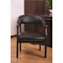 BOSS Office Products Traditional Mahogany Wood Finish Captain's Chair - Black Vinyl Cushions with Brass Nail Heads