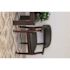BOSS Office Products Black Caresoft Vinyl Traditional Rolling Captains Chair, Mahogany Wood Finish, Brass Hooded Casters