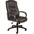 BOSS Office Products High Back Black Leather Executive Desk Chair with Built-In Lumber Support