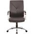 BOSS Office Products Black Leather Executive Chair, Chrome Finish Base with Padded Arms