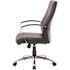 BOSS Office Products Black Leather Executive Chair, Chrome Finish Base with Padded Arms