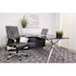 BOSS Office Products Black Leather Executive Chair, Chrome Finish Base with Padded Arms