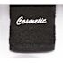 12 in. x 12 in., 1.25 lbs. Black Towel with Embroidered "Cosmetic" White Lettering (300 per Case)