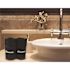 12 in. x 12 in., 1.25 lbs. Black Towel with Embroidered "Cosmetic" White Lettering (300 per Case)