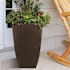Southern Patio Newland Medium 11.89 in. x 20.75 in. 37 Qt. Coffee High-Density Resin Square Tall Outdoor Planter