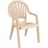 Grosfillex Pacific Fanback Sand Stacking Plastic Outdoor Dining Chair