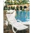 Bahia White Plastic Outdoor Reclinable Chaise Lounge