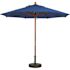 Grosfillex 9 ft. Market Wooden Patio Umbrella in Pacific Blue