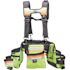 BUCKET BOSS Hi-Visibility 3-Bag Framer's Tool Belt with Suspenders Suspension Rig with 29-Pockets