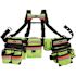 BUCKET BOSS Hi-Visibility 3-Bag Framer's Tool Belt with Suspenders Suspension Rig with 29-Pockets