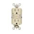 Leviton 15 Amp Self-Test SmartlockPro Combo Duplex Guide Light and Tamper Resistant GFCI Outlet, Light Almond GFNL1-T