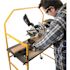 Jobsite Series 4.8 H ft. x 4.1 ft. L x 1.8 ft. D Mini Scaffold Platform with Wheels and Tool Shelf, 500 lb. Capacity
