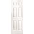 Masonite 28 in. x 80 in. 6 Panel Primed Textured Hollow Core Composite Interior Door Slab with Bore