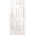 Masonite 36 in. x 80 in. 6 Panel Primed Textured Hollow Core Composite Interior Door Slab with Bore