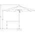 11 ft. Bronze Aluminum Commercial Market Patio Umbrella with Fiberglass Ribs and Pulley Lift in Pacific Blue Sunbrella