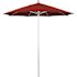 7.5 ft. Silver Aluminum Commercial Market Patio Umbrella with Fiberglass Ribs and Push Lift in Jockey Red Sunbrella
