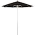 7.5 ft. Silver Aluminum Commercial Market Patio Umbrella with Fiberglass Ribs and Push Lift in Black Sunbrella