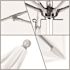 7.5 ft. Silver Aluminum Commercial Market Patio Umbrella with Fiberglass Ribs and Push Lift in Navy Blue Sunbrella