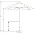7.5 ft. Silver Aluminum Commercial Market Patio Umbrella with Fiberglass Ribs and Push Lift in Navy Blue Sunbrella