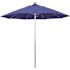 9 ft. Silver Aluminum Commercial Market Patio Umbrella with Fiberglass Ribs and Push Lift in Pacific Blue Sunbrella