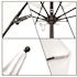 9 ft. Silver Aluminum Commercial Market Patio Umbrella with Fiberglass Ribs and Push Lift in Black Sunbrella