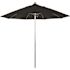 9 ft. Silver Aluminum Commercial Market Patio Umbrella with Fiberglass Ribs and Push Lift in Black Sunbrella