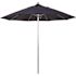 9 ft. Silver Aluminum Commercial Market Patio Umbrella with Fiberglass Ribs and Push Lift in Navy Blue Sunbrella