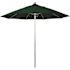 9 ft. Silver Aluminum Commercial Market Patio Umbrella with Fiberglass Ribs and Push Lift in Forest Green Sunbrella