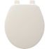 BEMIS Adjustable Round Enameled Wood Closed Front Toilet Seat in White Never Loosens