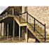 PEAK Aluminum Railing 6 in. W Black Aluminum Deck Railing Stair Hand and Base Rail Bracket for 42 in. high system