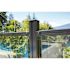 PEAK AquatinePLUS 0.25 in. x 45 in. x 4 ft. Black Aluminum Pool Fence Rail Glass Bracket Kit