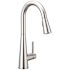 MOEN Sleek Chrome 15.56 in. H Pull Down Sprayer Kitchen Faucet with 360 Degree Spout Swivel and Power Boost