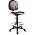 BOSS Office Products Antimicrobial Black Vinyl Cushions Chrome Footring Armless Pneumatic Lift Drafting Chair