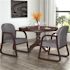 BOSS Office Products Gray Fabric Guest Chair, Mahogany Solid Wood Finish