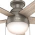 Hunter Anslee 46 in. Indoor Low Profile Matte Silver Ceiling Fan with Light