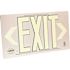 Brushed Metal Aluminum 50' Visibility 5 fc Rated Energy-Free Photoluminescent UL924 Emergency Exit Sign LED Compliant