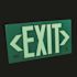 LumAware Green Metal Aluminum 50' Visibility 5 fc Rated Energy-Free Photoluminescent UL924 Emergency Exit Sign LED Compliant
