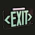 Clear Lucite 50' Visibility 5 fc Rated Energy-Free Photoluminescent UL924 Emergency Exit Sign LED Compliant - GR Outline