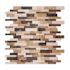 Speed Tiles Amber Brown 11.65 in. x 11.34 in. x 5mm Stone Self-Adhesive Wall Mosaic Tile (11.04 sq. ft./Case)